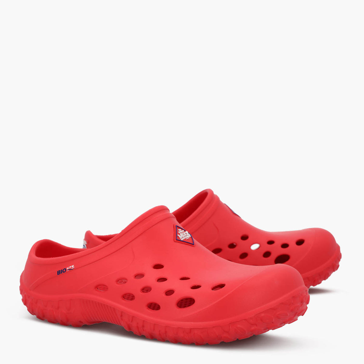 Muckster Lite Liberty Men's Clog MMLCMU60 red clog shoe on a white background