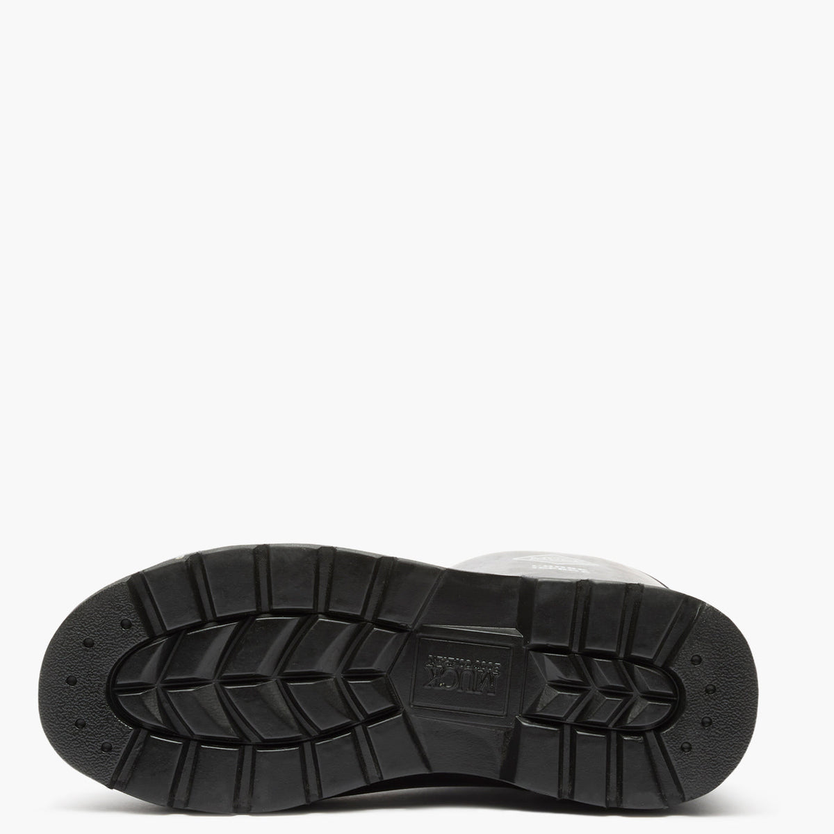 SKU: MCHSDP00 — Chore Flex Men's 15" Steel Toe Work Boot Image Description: Black sole of the boot shown against a grey background.
