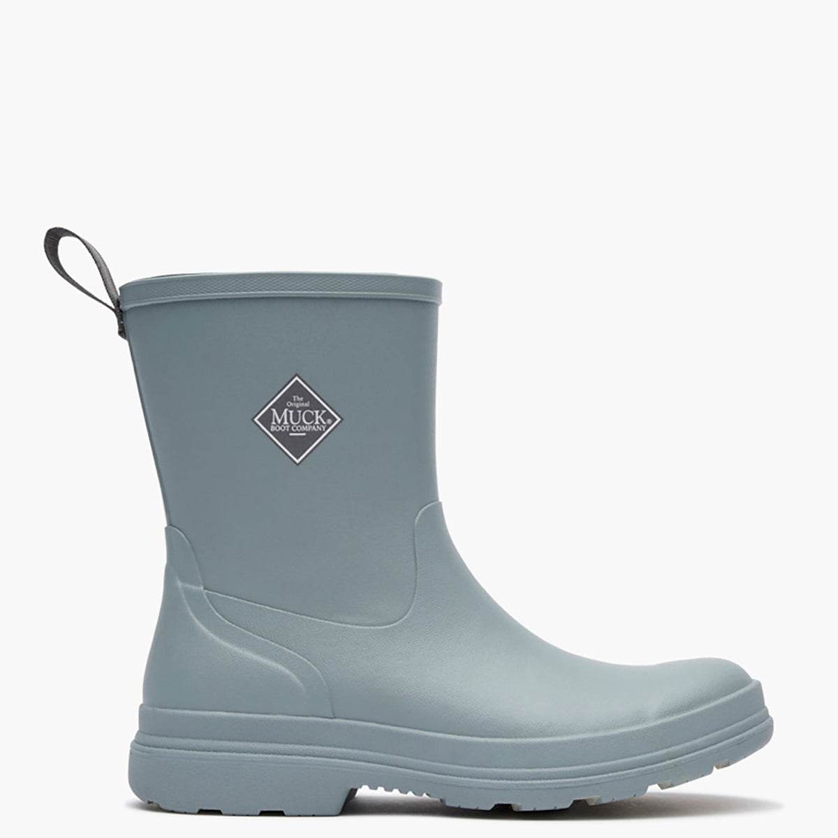 Gray rubber boot with Muck Boot logo on a white background