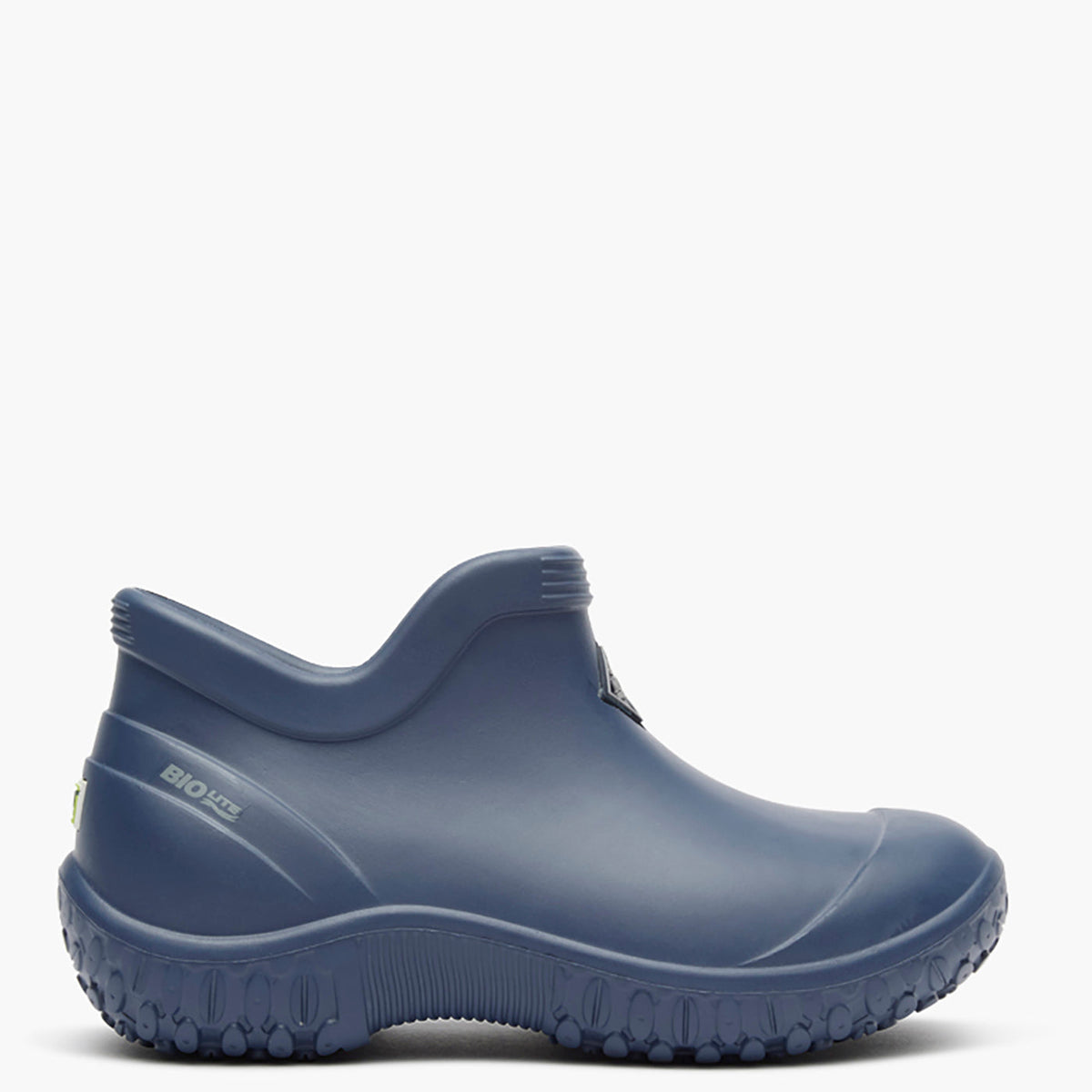 Blue rubber shoe on a white background