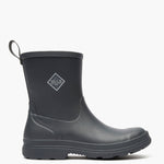 Black rubber boot with Muck logo on a white background
