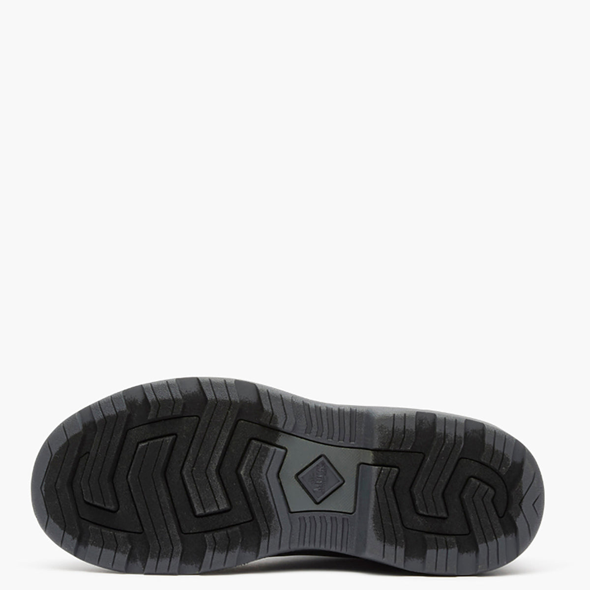 Black athletic shoe sole on a white background