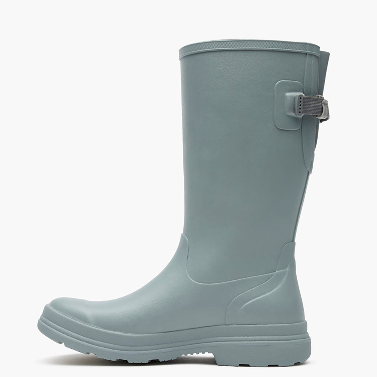 Gray rain boot on a white background
